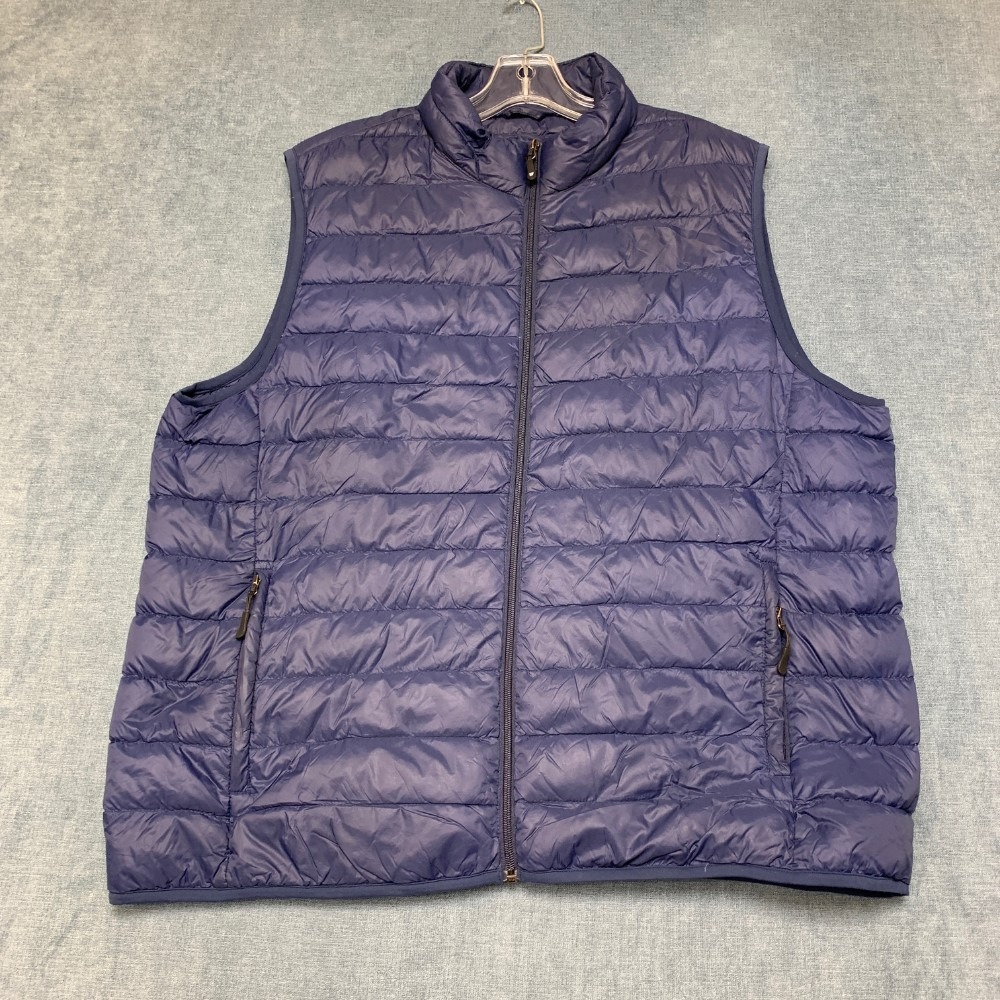 32 Degrees Heat Puffer Vest Mens XL Navy Blue Nylon Full Zip Outdoor Winter